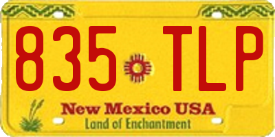 NM license plate 835TLP