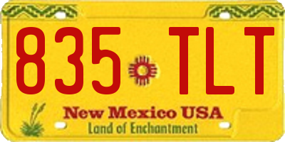NM license plate 835TLT