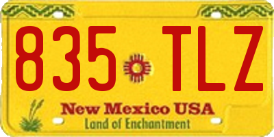 NM license plate 835TLZ