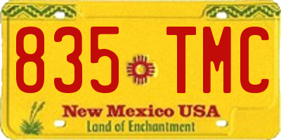 NM license plate 835TMC