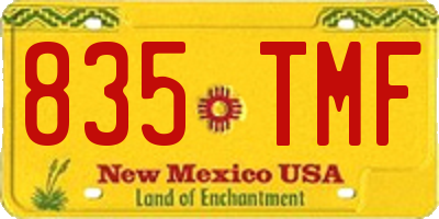 NM license plate 835TMF