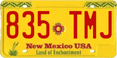 NM license plate 835TMJ