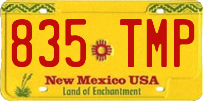 NM license plate 835TMP
