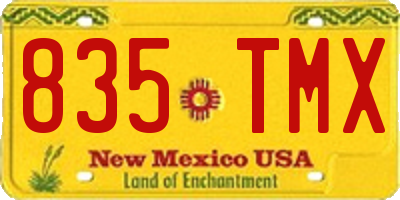 NM license plate 835TMX