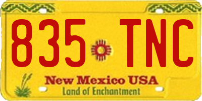 NM license plate 835TNC