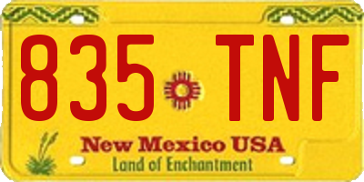 NM license plate 835TNF