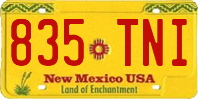 NM license plate 835TNI