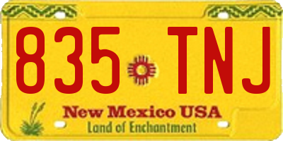 NM license plate 835TNJ