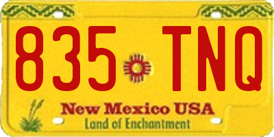 NM license plate 835TNQ