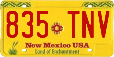 NM license plate 835TNV
