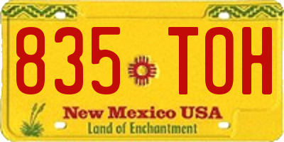 NM license plate 835TOH