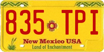 NM license plate 835TPI
