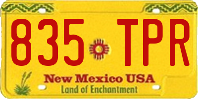 NM license plate 835TPR