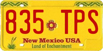 NM license plate 835TPS