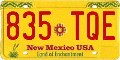 NM license plate 835TQE