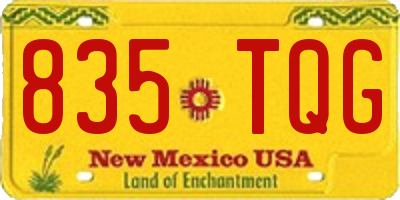 NM license plate 835TQG
