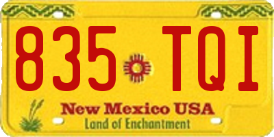 NM license plate 835TQI
