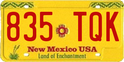 NM license plate 835TQK