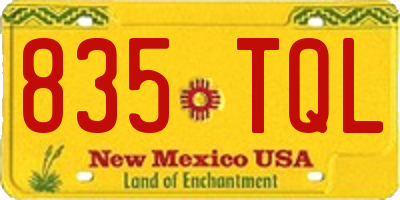 NM license plate 835TQL