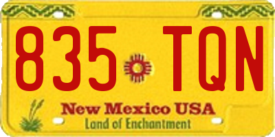 NM license plate 835TQN