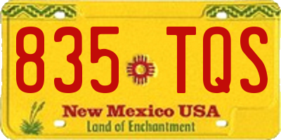 NM license plate 835TQS