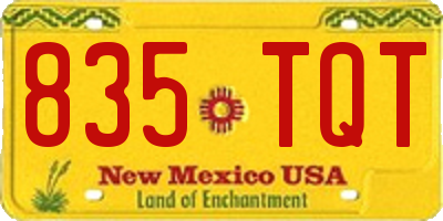 NM license plate 835TQT