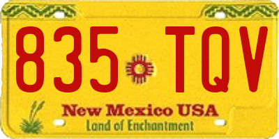 NM license plate 835TQV