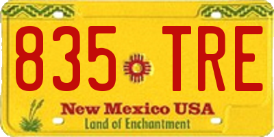 NM license plate 835TRE