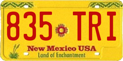 NM license plate 835TRI