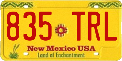 NM license plate 835TRL