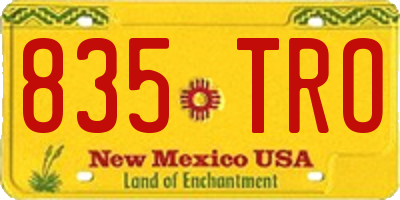 NM license plate 835TRO