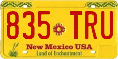 NM license plate 835TRU