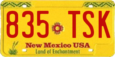 NM license plate 835TSK