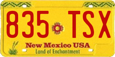 NM license plate 835TSX