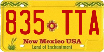 NM license plate 835TTA