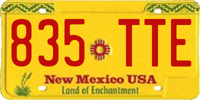 NM license plate 835TTE