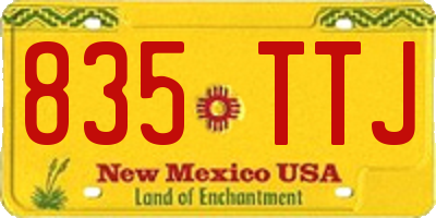 NM license plate 835TTJ