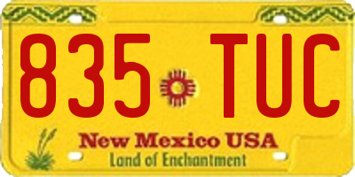 NM license plate 835TUC