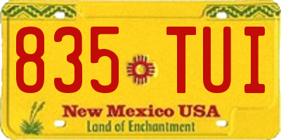 NM license plate 835TUI