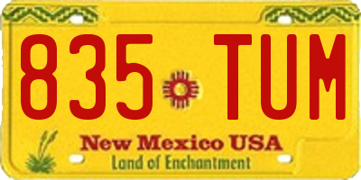 NM license plate 835TUM
