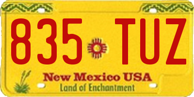 NM license plate 835TUZ