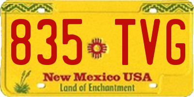 NM license plate 835TVG