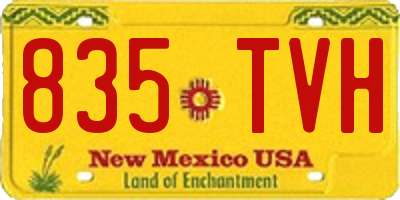 NM license plate 835TVH