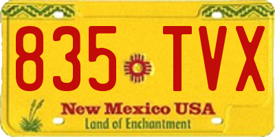 NM license plate 835TVX