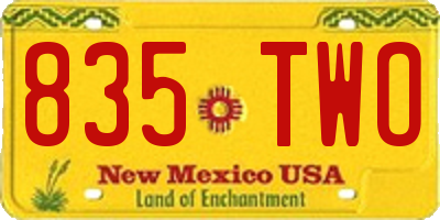 NM license plate 835TWO