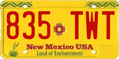 NM license plate 835TWT