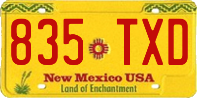NM license plate 835TXD