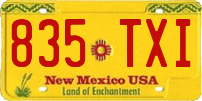 NM license plate 835TXI