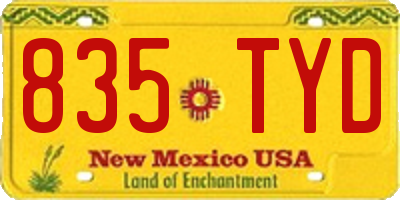 NM license plate 835TYD