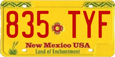 NM license plate 835TYF